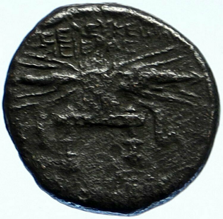 Seleukis & Pieria Ancient OLD Authentic ANTIQUE Greek Coin TYCHE BOLT i99481