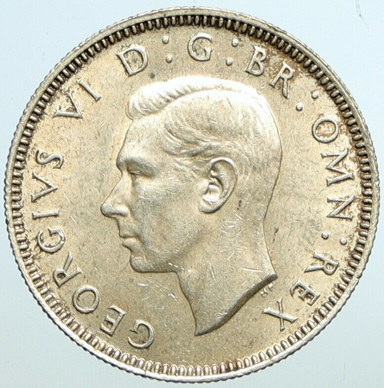 1944 Great Britain UK United Kingdom SILVER SHILLING Coin King George VI i101627