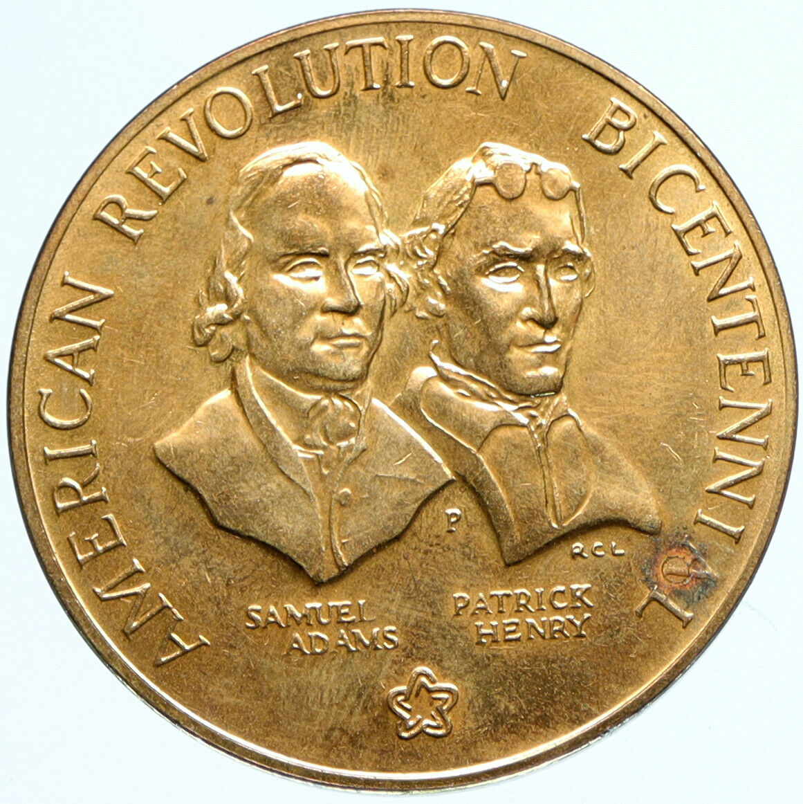 1976 USA US REVOLUTION Bicentennial SAMUEL ADAMS & PATRICK HENRY Medal i98346