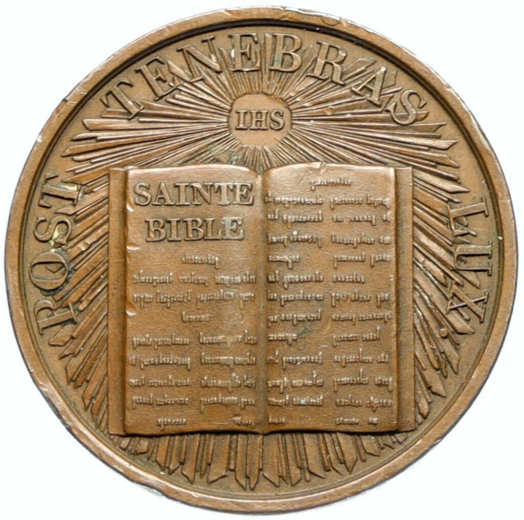 1835 SWITZERLAND Geneva CITY 300th ANNIVERSARY Antique OLD Genuine Medal i98345