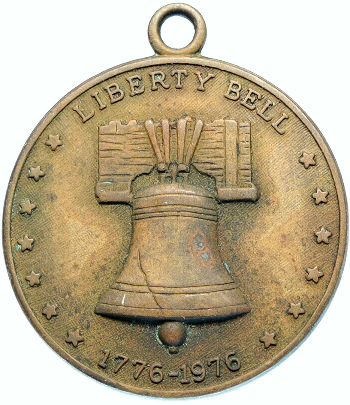 1976 USA US REVOLUTION Bicentennial LIBERTY BELL FLAGS Vintage OLD Medal i98348