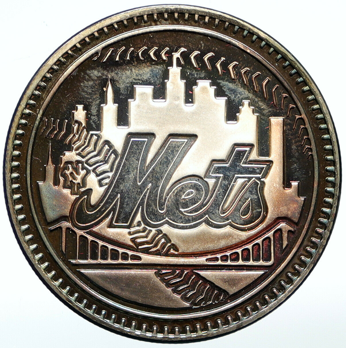 1986 USA MLB New York Mets Baseball WORLD CHAMPIONS Silver Trophy Medal i99855