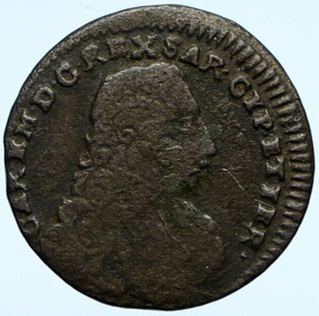 1732-40 ITALIAN STATES Duke Savoy King Charles Emmanuel III 5 Soldi Coin i99856