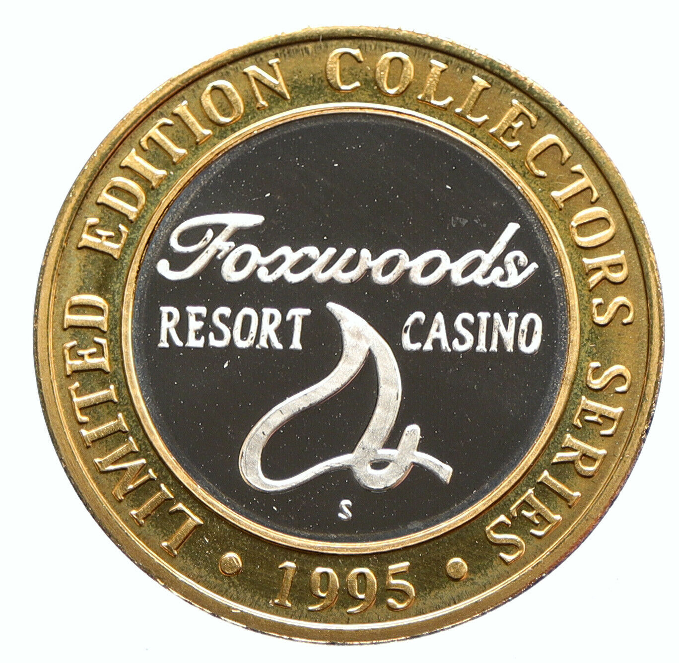 1995 USA CONNECTICUT Foxwoods CASINO Colonial OLD Gaming Chip Token Medal i96428