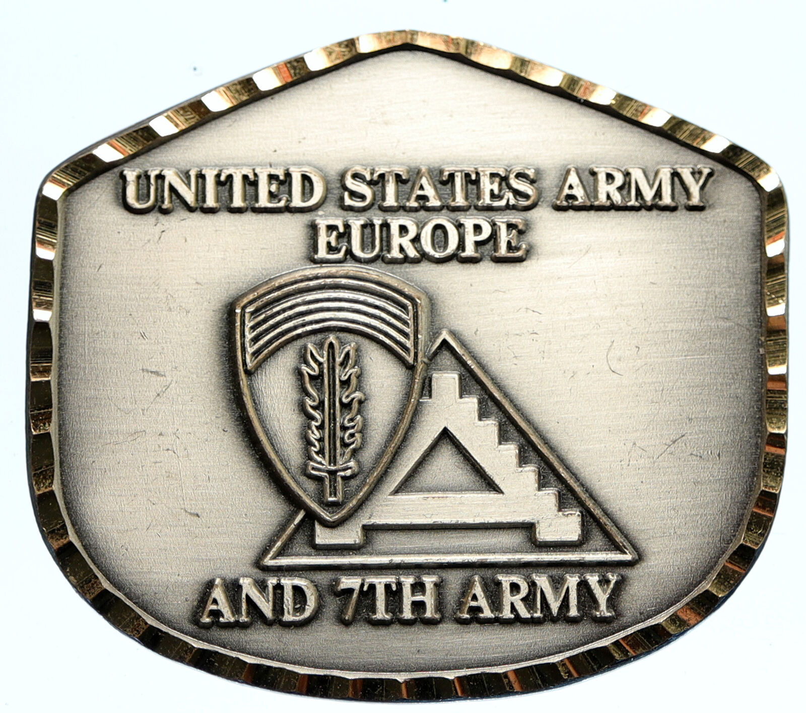 USA US ARMY Europe 7TH ARMY COMMANDER IN CHIEF Military Old Silver Medal i96433