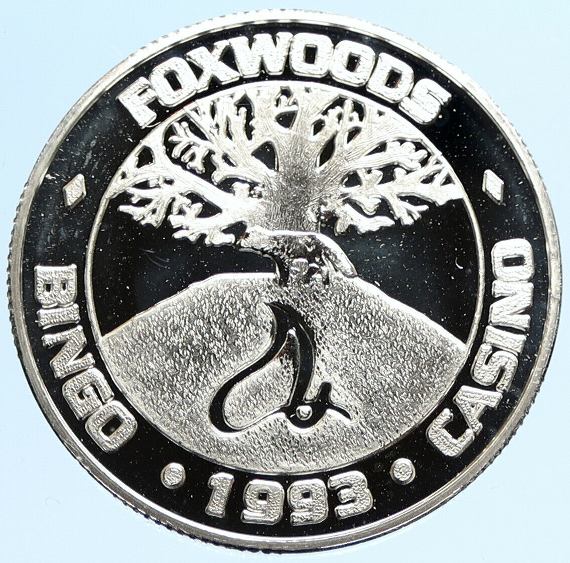 1993 FOXWOODS Casino Wildlife Series Proof Silver Bingo Medal EAGLE i97333