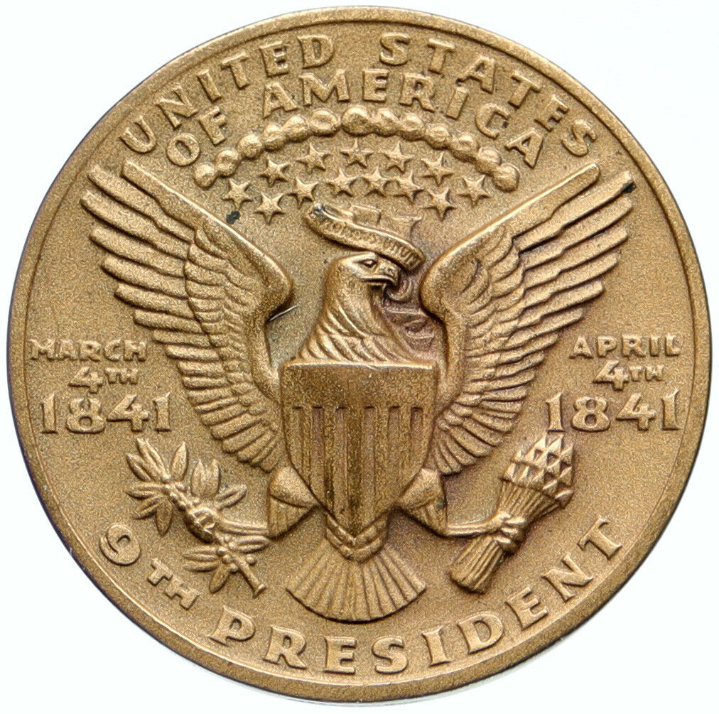 1966 UNITED STATES USA 9th Presidential W. H. HARRISON Vintage OLD Medal i99660