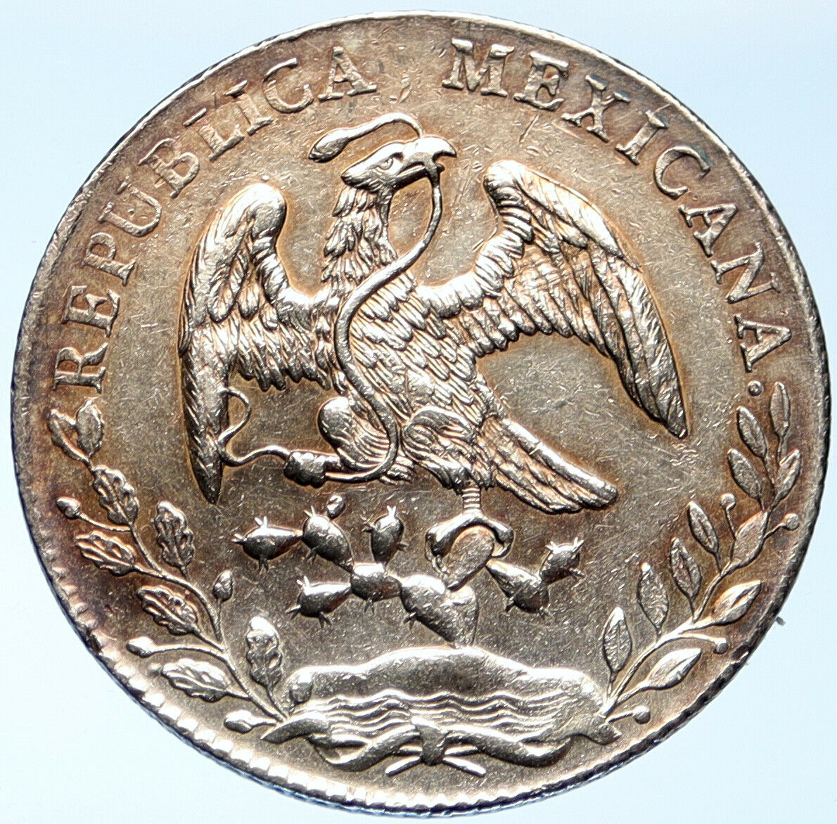 1888 Zs FZ MEXICO Large Eagle Sun Antique Mexican Silver 8 Reales Coin i99656