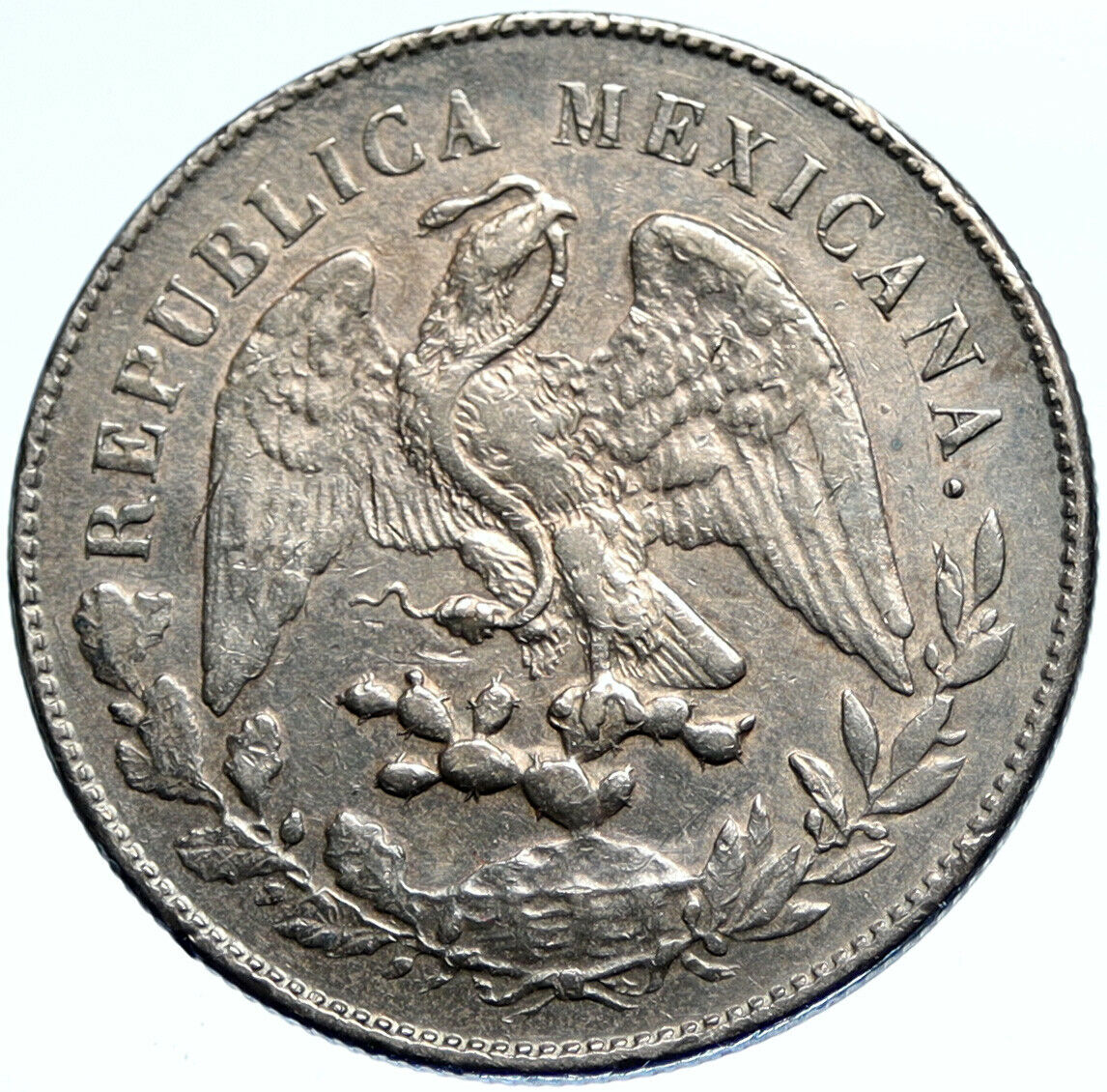 1898 Mo AM MEXICO Large Eagle Sun Antique OLD Mexican Silver Peso Coin i99666