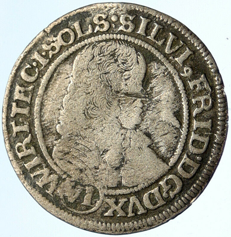 1674 WURTTEMBERG - OELS Germany SYLVIUS FRIEDRICH Silver 6 Kreuzer Coin i99709