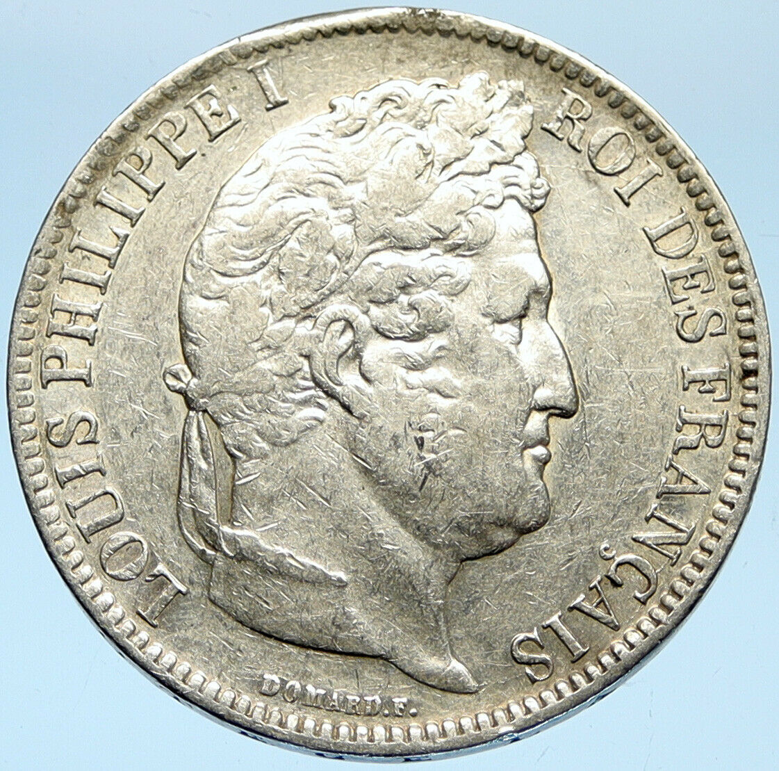 1831 FRANCE King Louis Philippe I French Antique OLD Silver 5 Francs Coin i99708