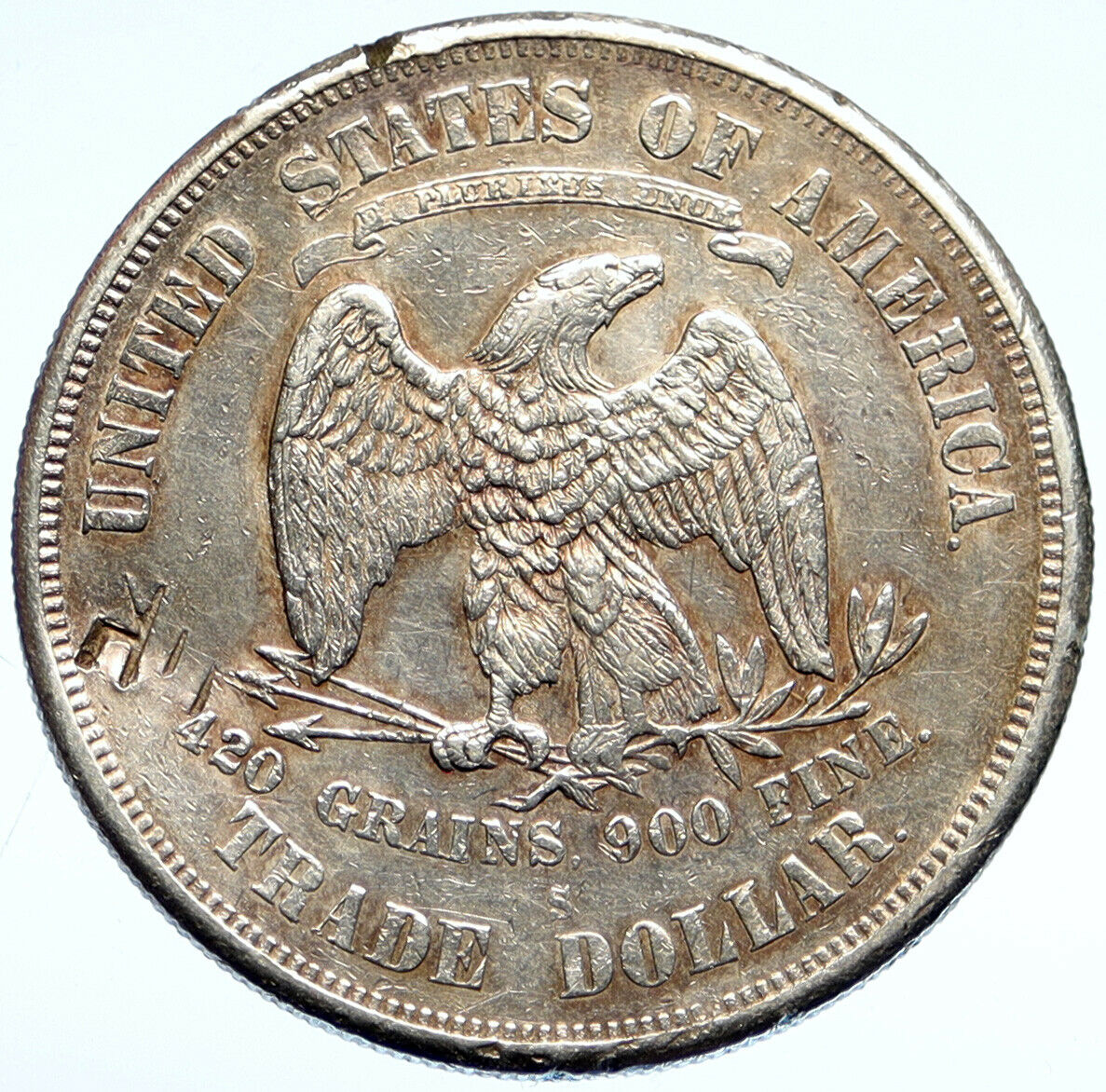 1874 S UNITED STATES of AMERICA Old US Silver Trade Dollar Coin for CHINA i99572