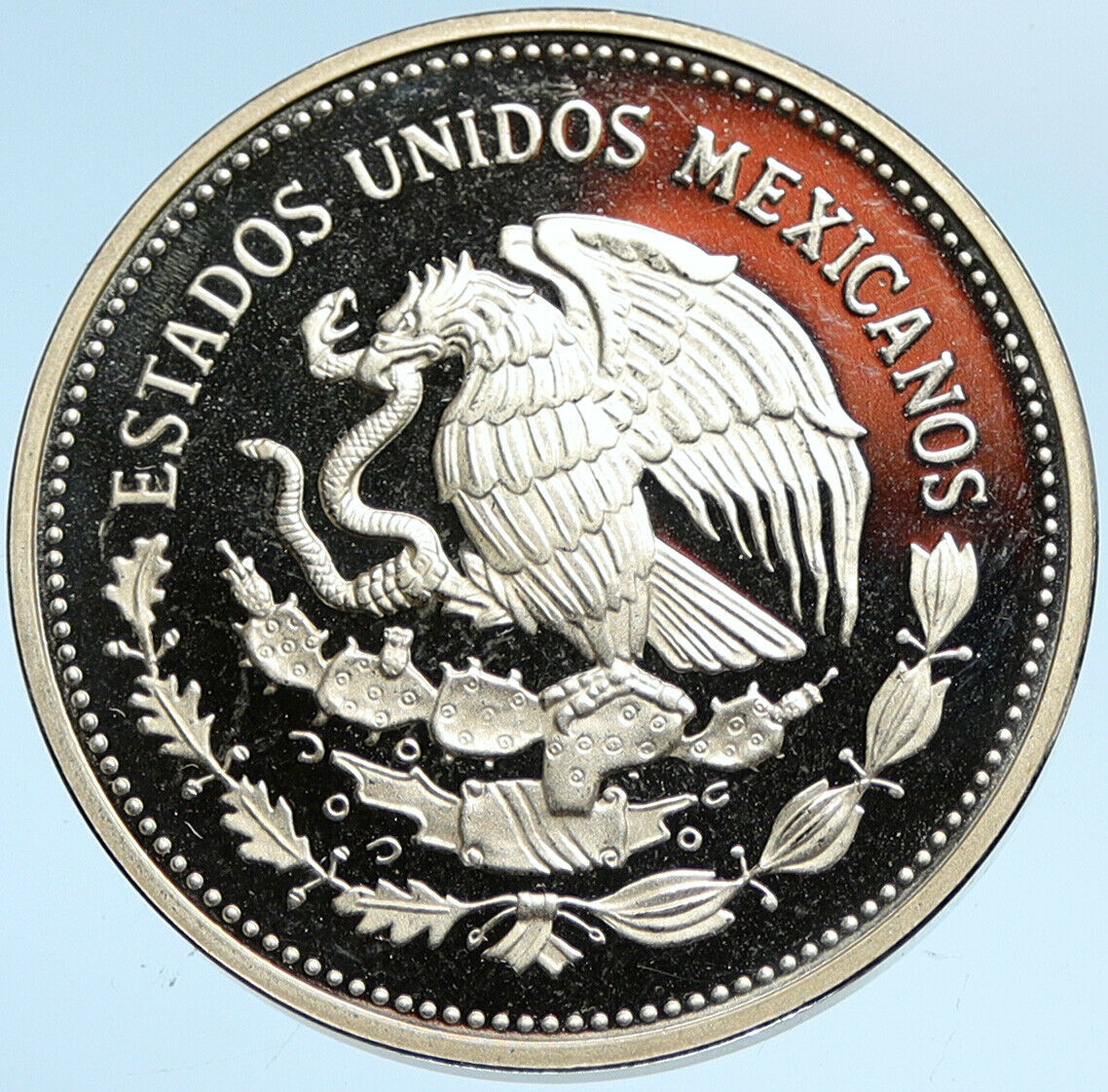 1985 MEXICO FIFA World Cup 1986 Football Soccer OLD Proof Silver 100 Coin i99647