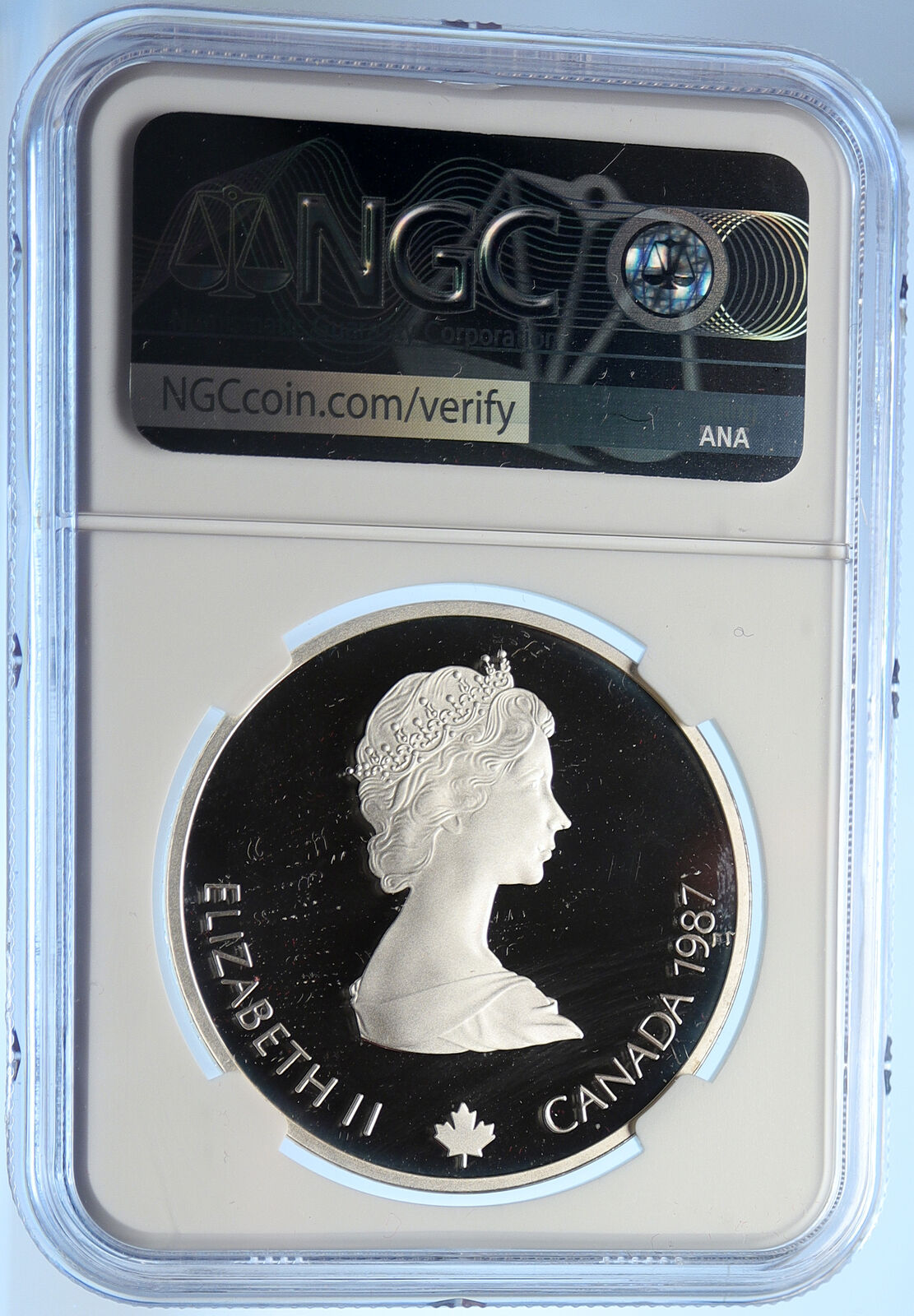 1987 CANADA 1988 CALGARY OLYMPICS Ice Curling Proof Silver $20 Coin NGC i106449