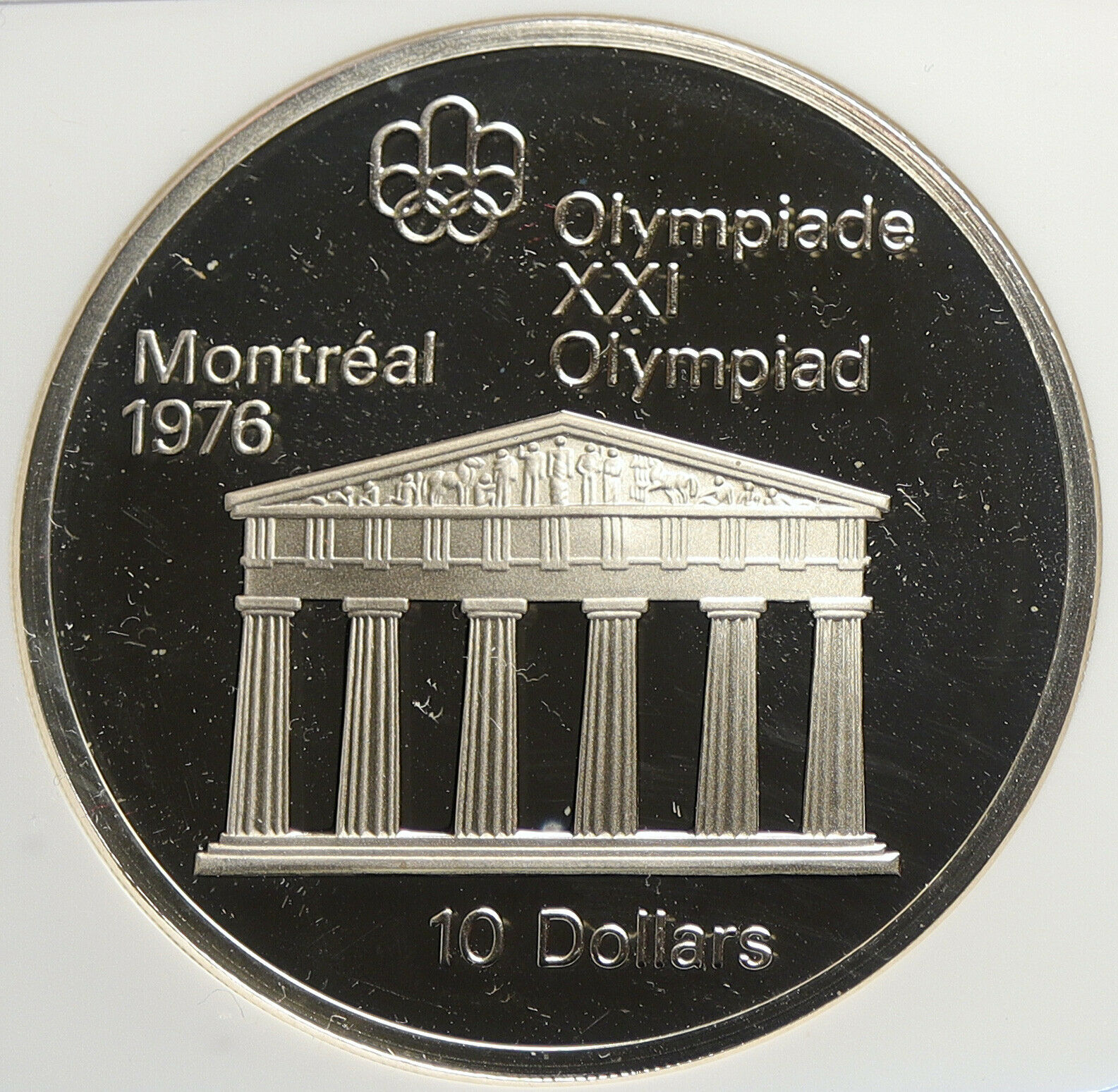 1974 CANADA Elizabeth II Olympic Montreal ZEUS TEMPLE PF Silver Coin NGC i106461