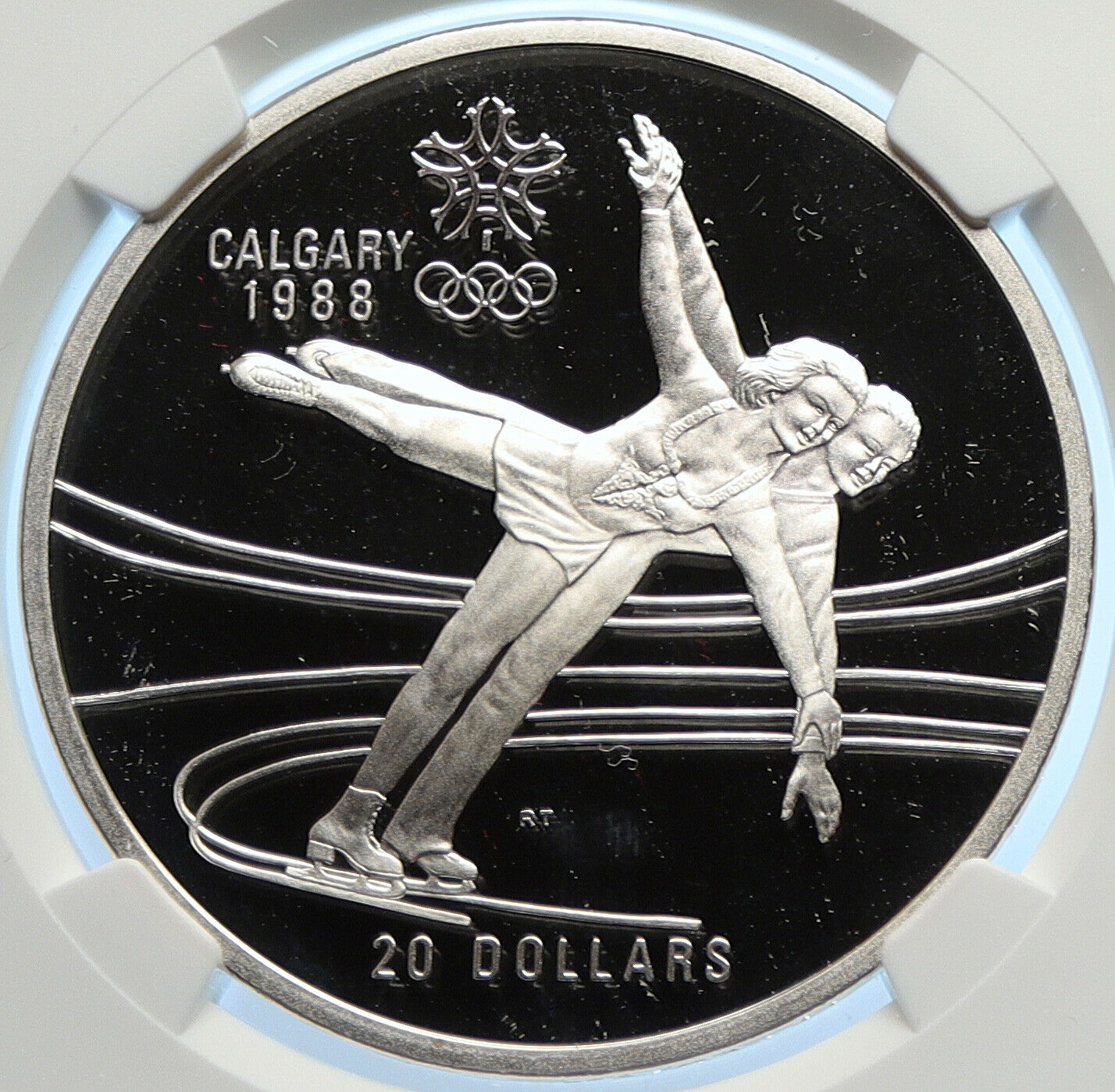 1987 CANADA 1988 CALGARY OLYMPICS Ice Skating Proof Silver $20 Coin NGC i106446