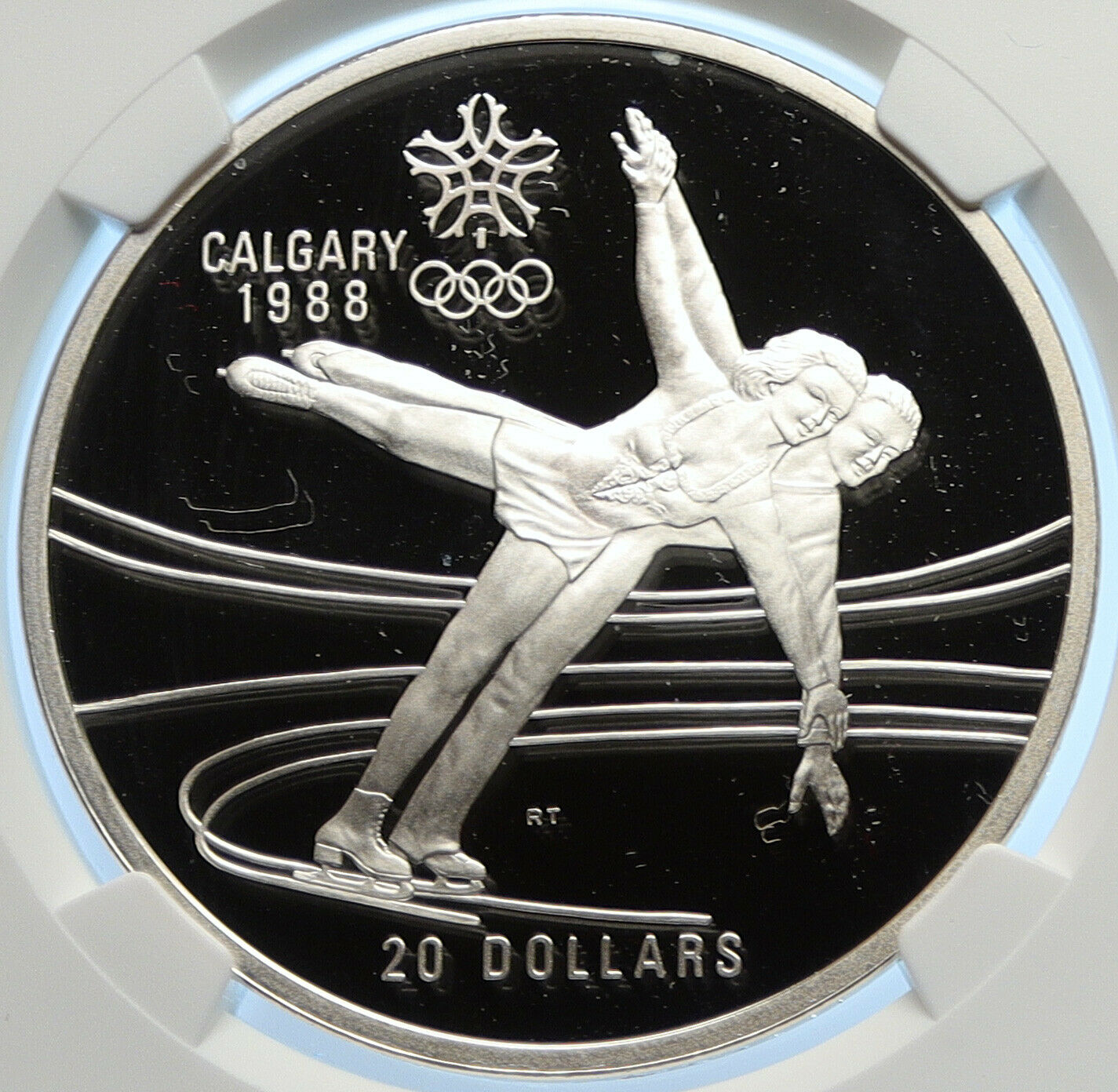 1987 CANADA 1988 CALGARY OLYMPICS Ice Skating Proof Silver $20 Coin NGC i106448