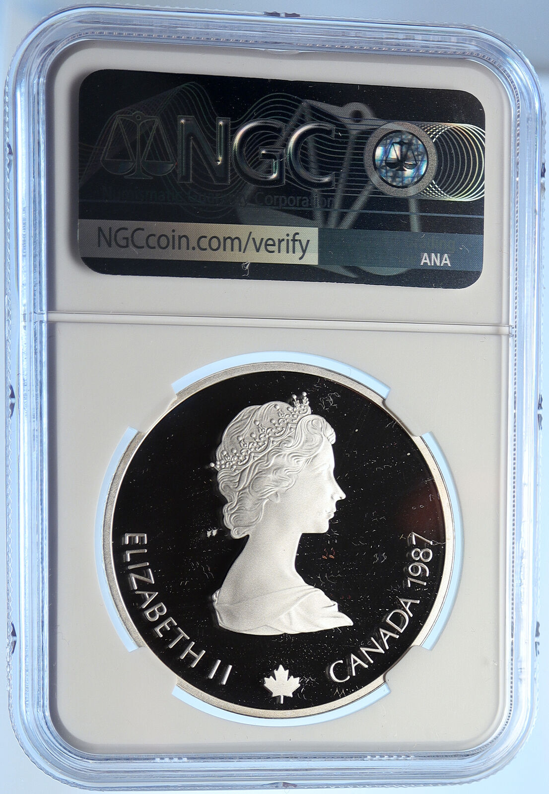 1987 CANADA 1988 CALGARY OLYMPICS Ice Skating Proof Silver $20 Coin NGC i106448