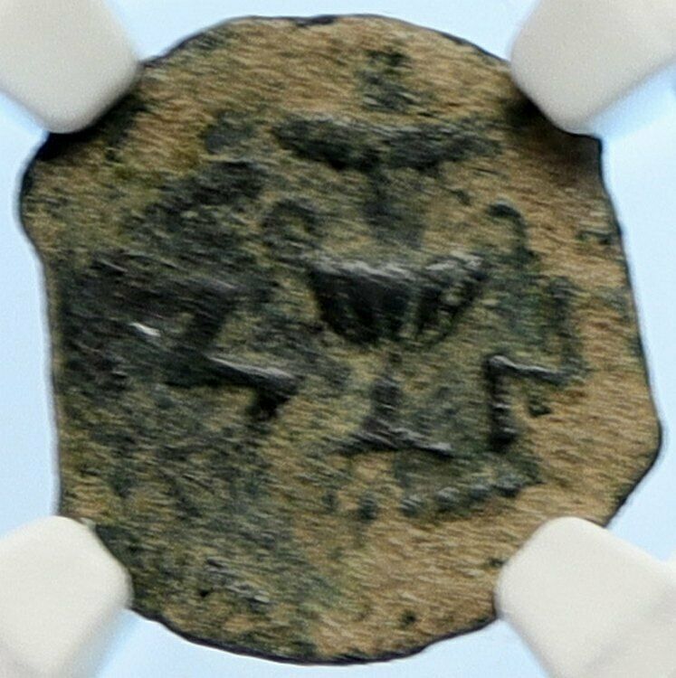 Authentic Ancient JEWISH WAR v ROMAN 68AD Yr3 JERUSALEM Coin AMPHORA NGC i106483