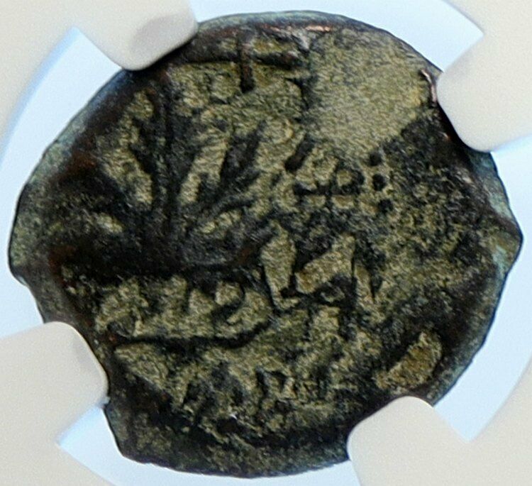 Authentic Ancient JEWISH WAR v ROMAN 68AD Yr3 JERUSALEM Coin AMPHORA NGC i106481