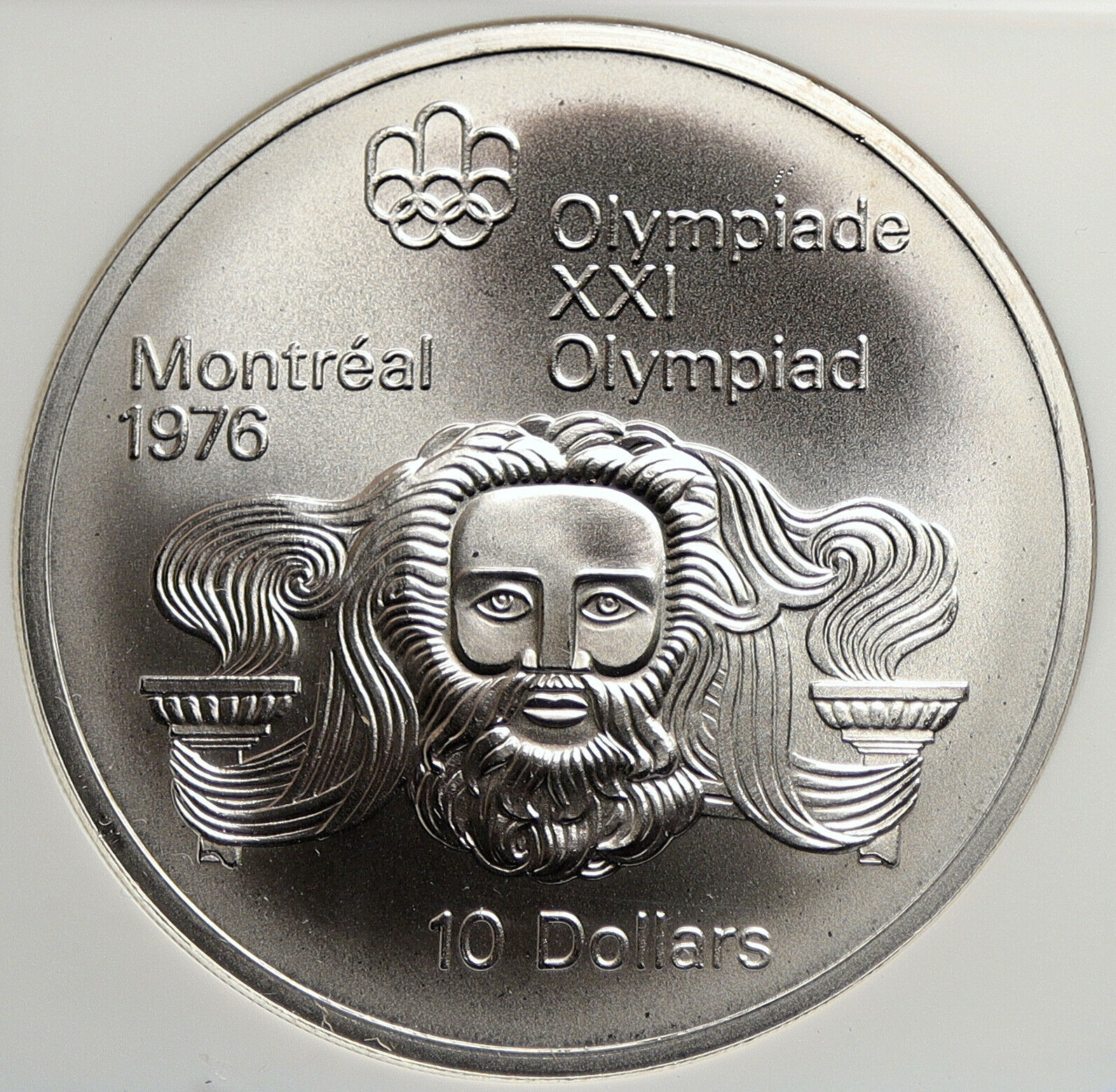 1974 CANADA Elizabeth II Olympic Montreal ZEUS BU Silver $10 Coin NGC i106463