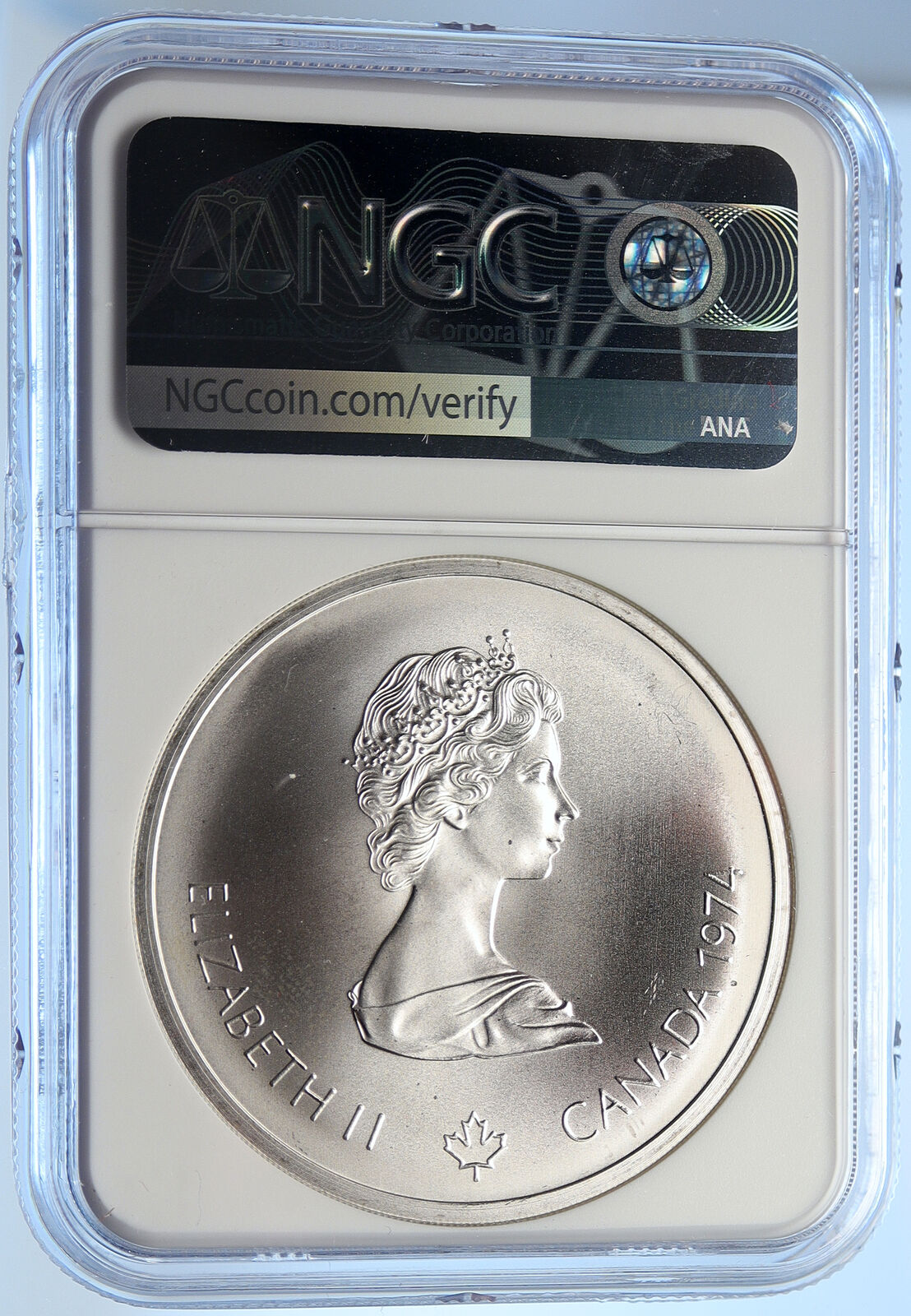 1974 CANADA Elizabeth II Olympic Montreal ZEUS BU Silver $10 Coin NGC i106463