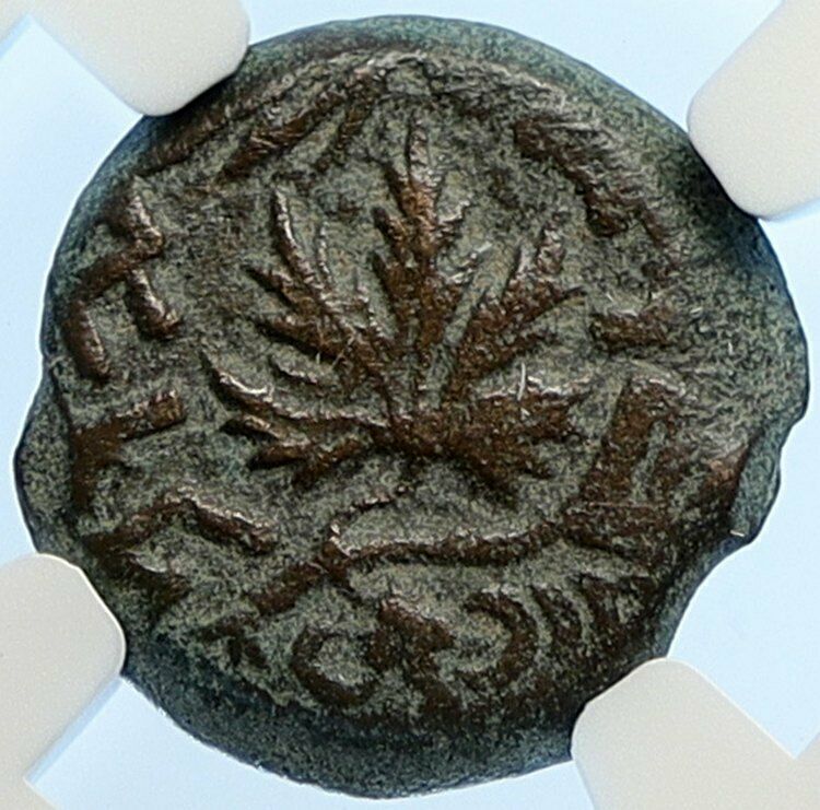 Authentic Ancient JEWISH WAR v ROMANS Yr 2 Historical JERUSALEM Coin NGC i106488