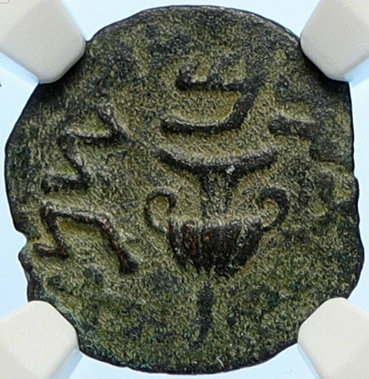 Authentic Ancient JEWISH WAR v ROMANS Yr 2 Historical JERUSALEM Coin NGC i106492