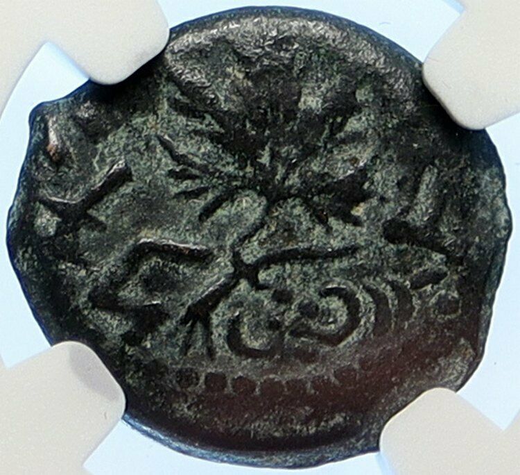 Authentic Ancient JEWISH WAR v ROMAN 68AD Yr3 JERUSALEM Coin AMPHORA NGC i106482