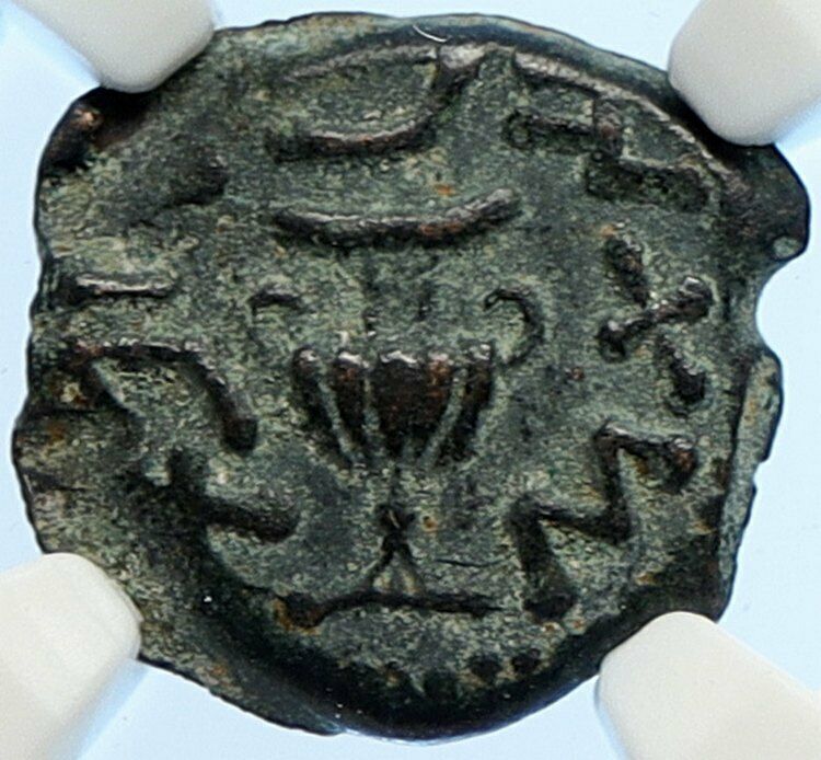 Authentic Ancient JEWISH WAR v ROMANS Yr 2 Historical JERUSALEM Coin NGC i106489