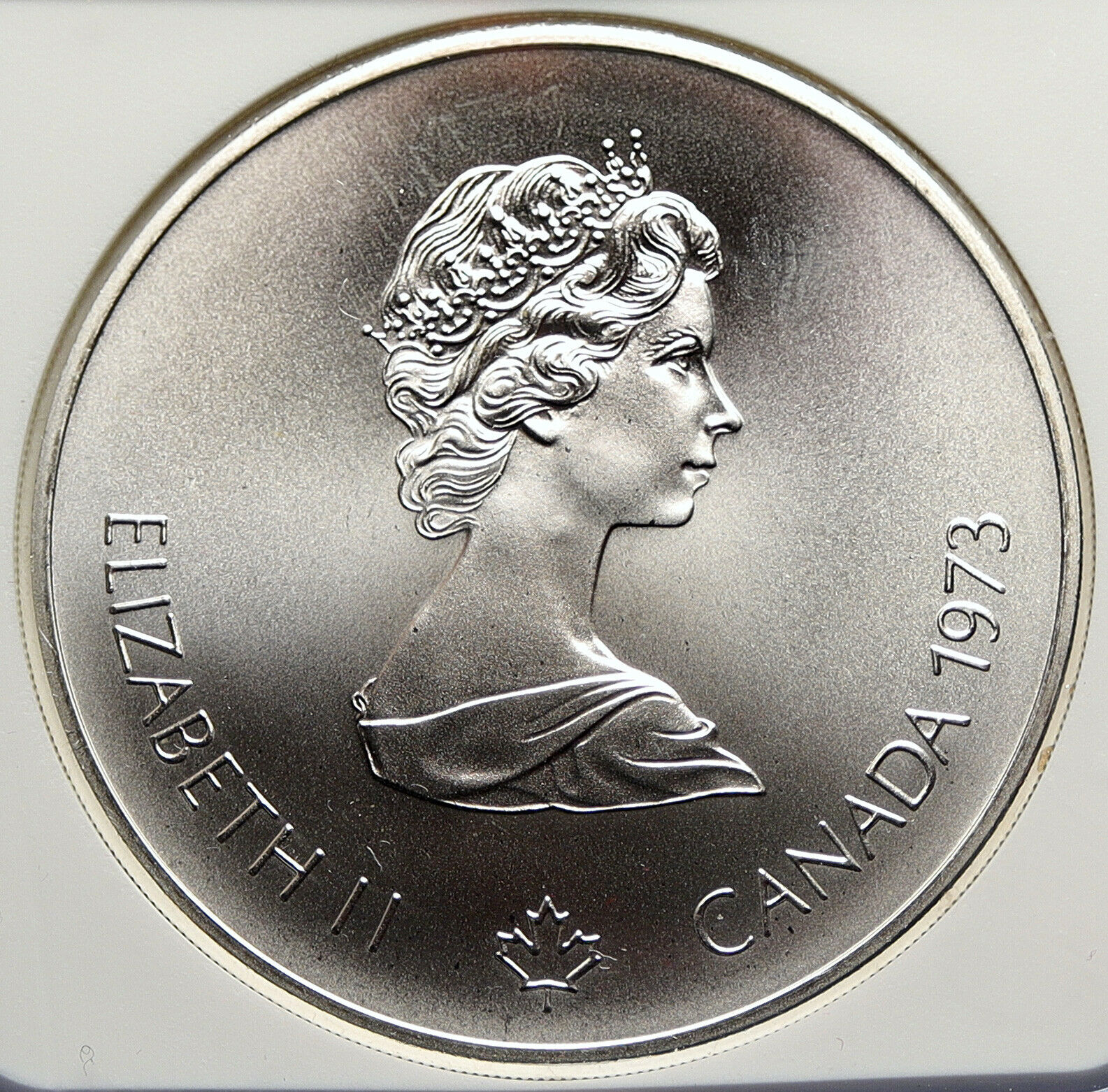 1973 CANADA Queen Elizabeth II Olympic Montreal City Silver $10 Coin NGC i106466