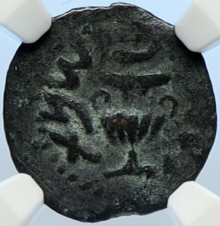 Authentic Ancient JEWISH WAR v ROMANS Yr 2 Historical JERUSALEM Coin NGC i106523