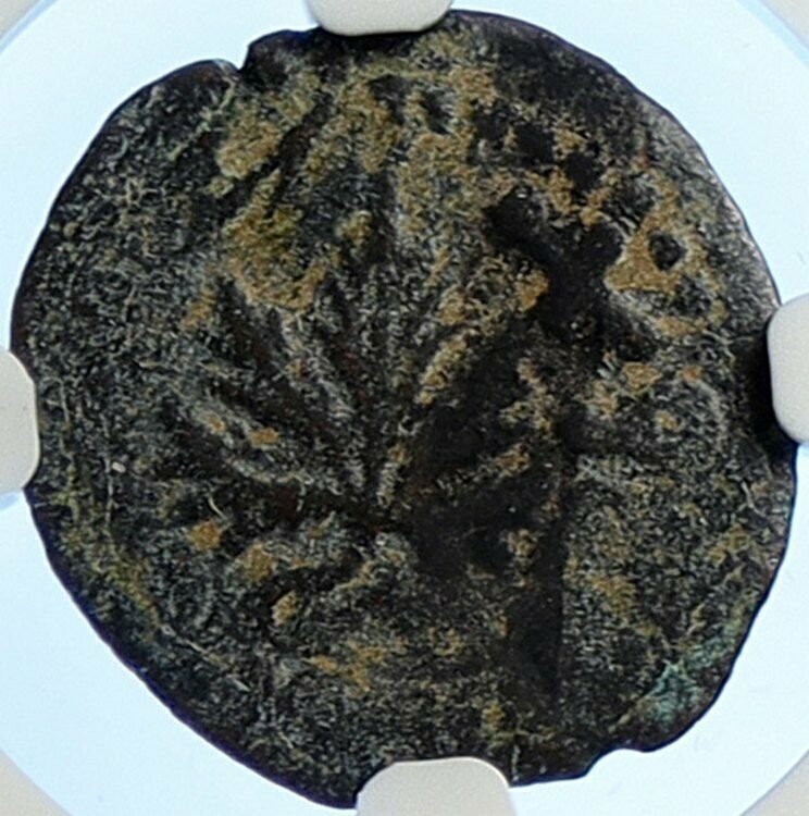 Authentic Ancient JEWISH WAR v ROMANS Yr 2 Historical JERUSALEM Coin NGC i106505