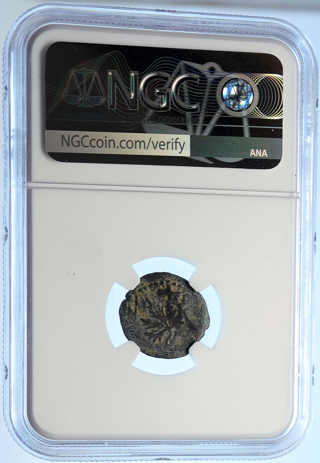 Authentic Ancient JEWISH WAR v ROMANS Yr 2 Historical JERUSALEM Coin NGC i106505