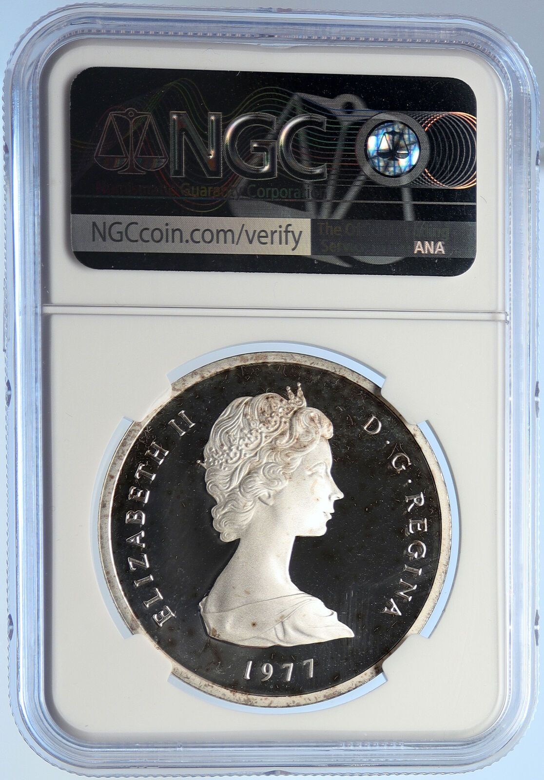 1977 TURKS AND CAICOS Salt Windmill OLD Proof Silver 10 Crown Coin NGC i106534