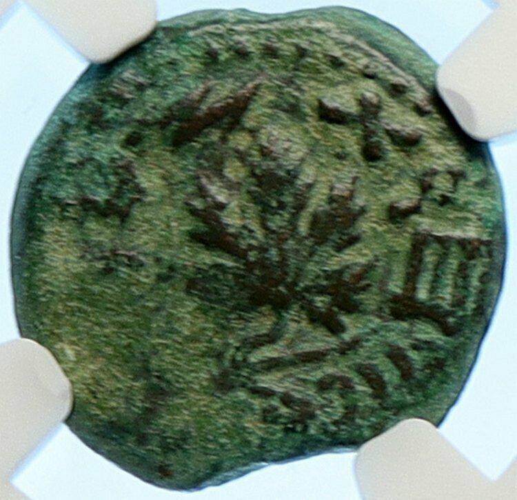 Authentic Ancient JEWISH WAR v ROMANS Yr 2 Historical JERUSALEM Coin NGC i106518