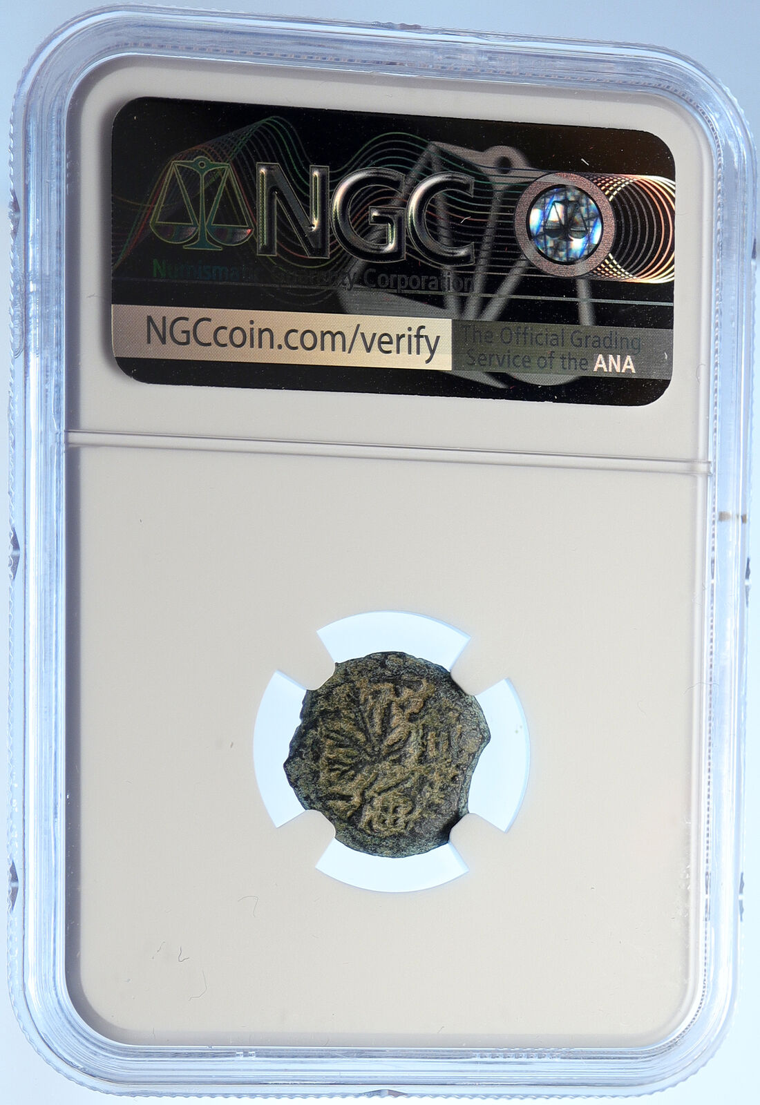 Authentic Ancient JEWISH WAR v ROMANS Yr 2 Historical JERUSALEM Coin NGC i106501