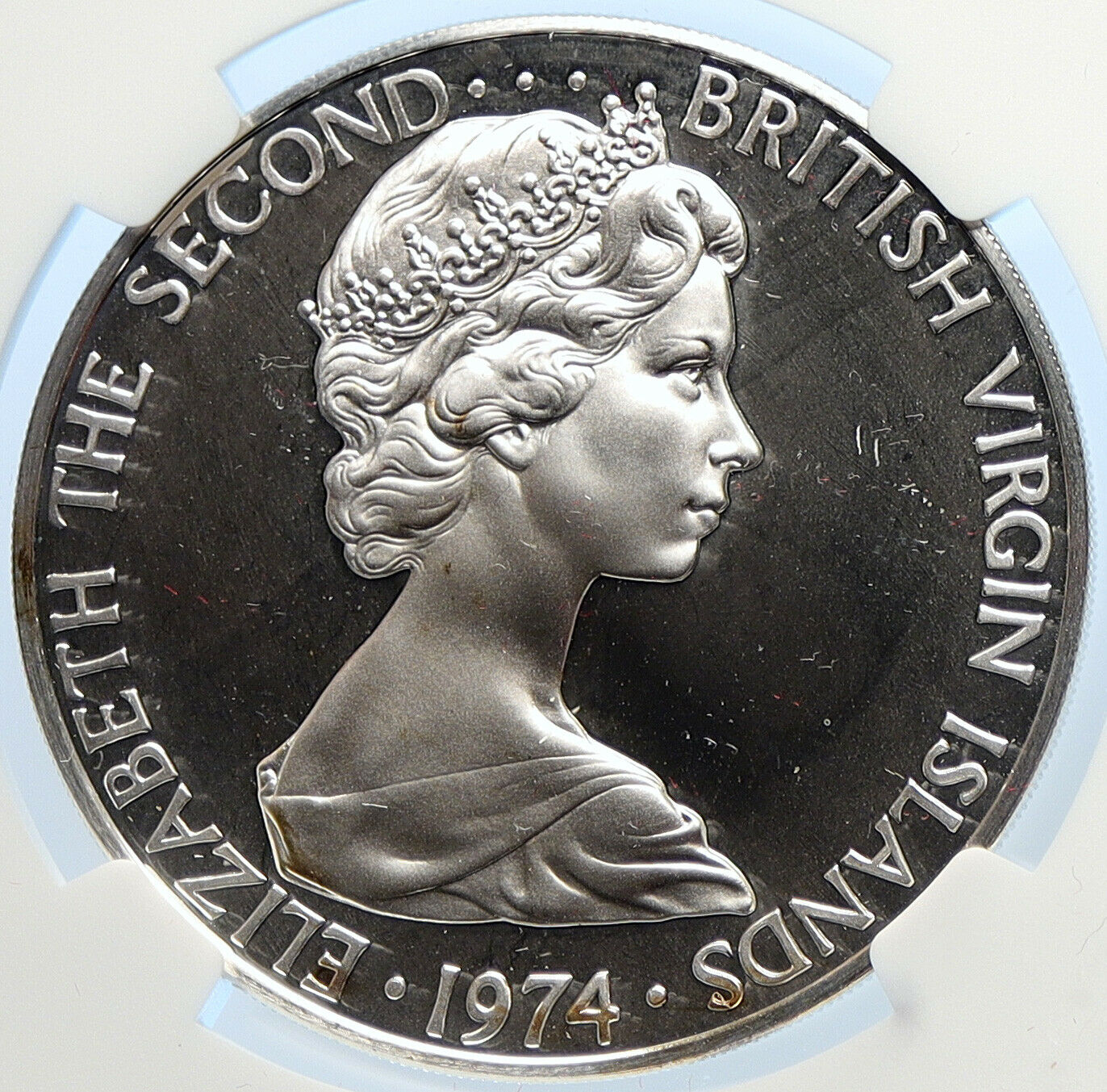 1974 British Virgin Islands UK Elizabeth II BIRD Proof Silver Coin NGC i106536