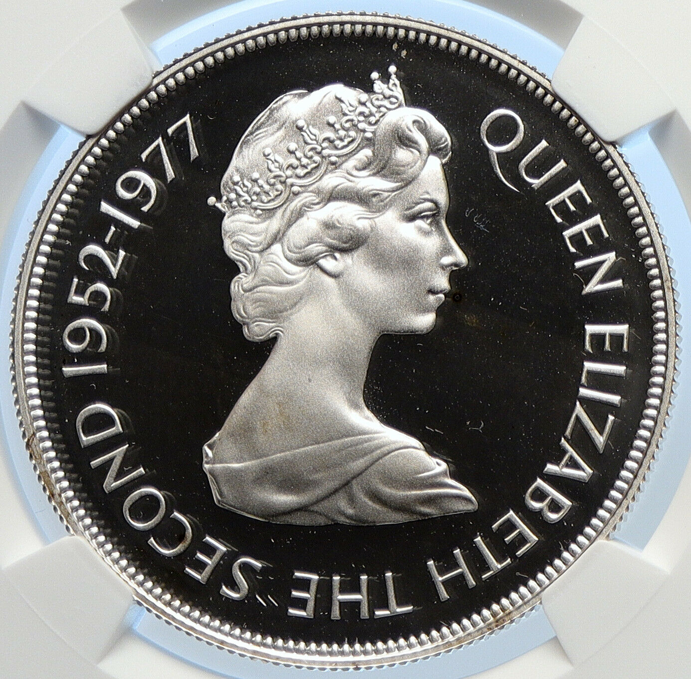 1977 JERSEY Queen Elizabeth II ACCESSION Proof Silver 25 Pence Coin NGC i106528