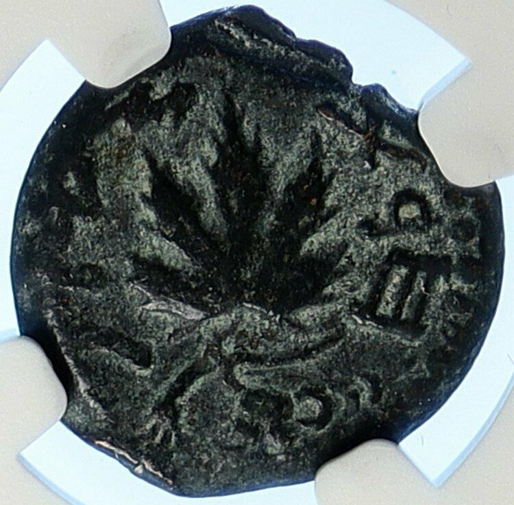 Authentic Ancient JEWISH WAR v ROMANS Yr 2 Historical JERUSALEM Coin NGC i106504