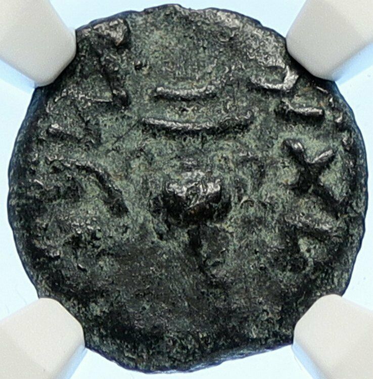 Authentic Ancient JEWISH WAR v ROMANS Yr 2 Historical JERUSALEM Coin NGC i106519