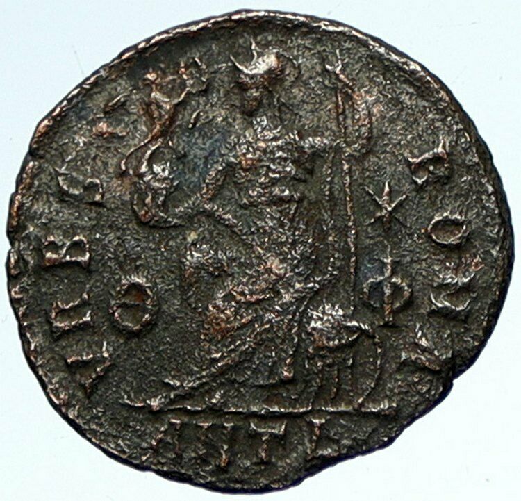 VALENTINIAN II 378AD Antioch Authentic Ancient Roman Coin VICTORY & ROMA i103398