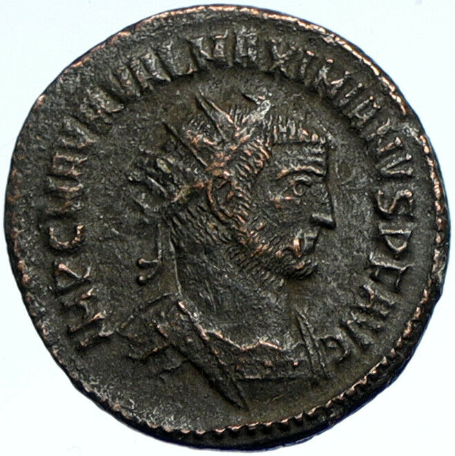 MAXIMIAN w JUPITER Zeus Authentic Ancient 285AD Genuine OLD Roman Coin i102632