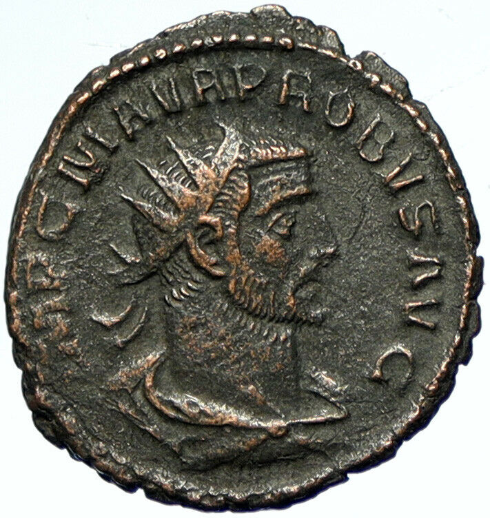 PROBUS Authentic Ancient Roman Coin EMPEROR Given GLOBE by ZEUS w Eagle i103432