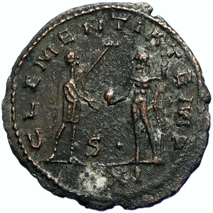 PROBUS Authentic Ancient Roman Coin EMPEROR Given GLOBE by ZEUS w Eagle i102641