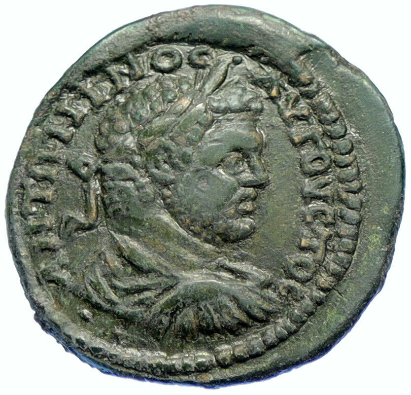 CARACALLA Nicaea Bithynia Authentic Ancient OLD Roman Coin ZEUS Regalia i104175