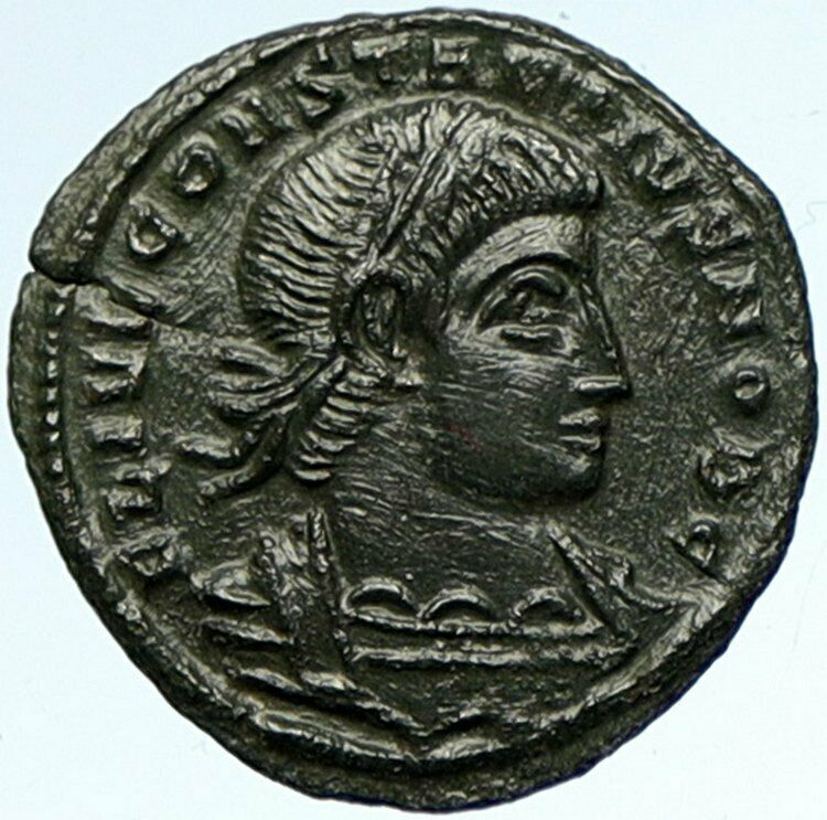 CONSTANTIUS II 330AD Ancient Authentic Roman Coin LEGIONARY WAR SOLDIERS i103376