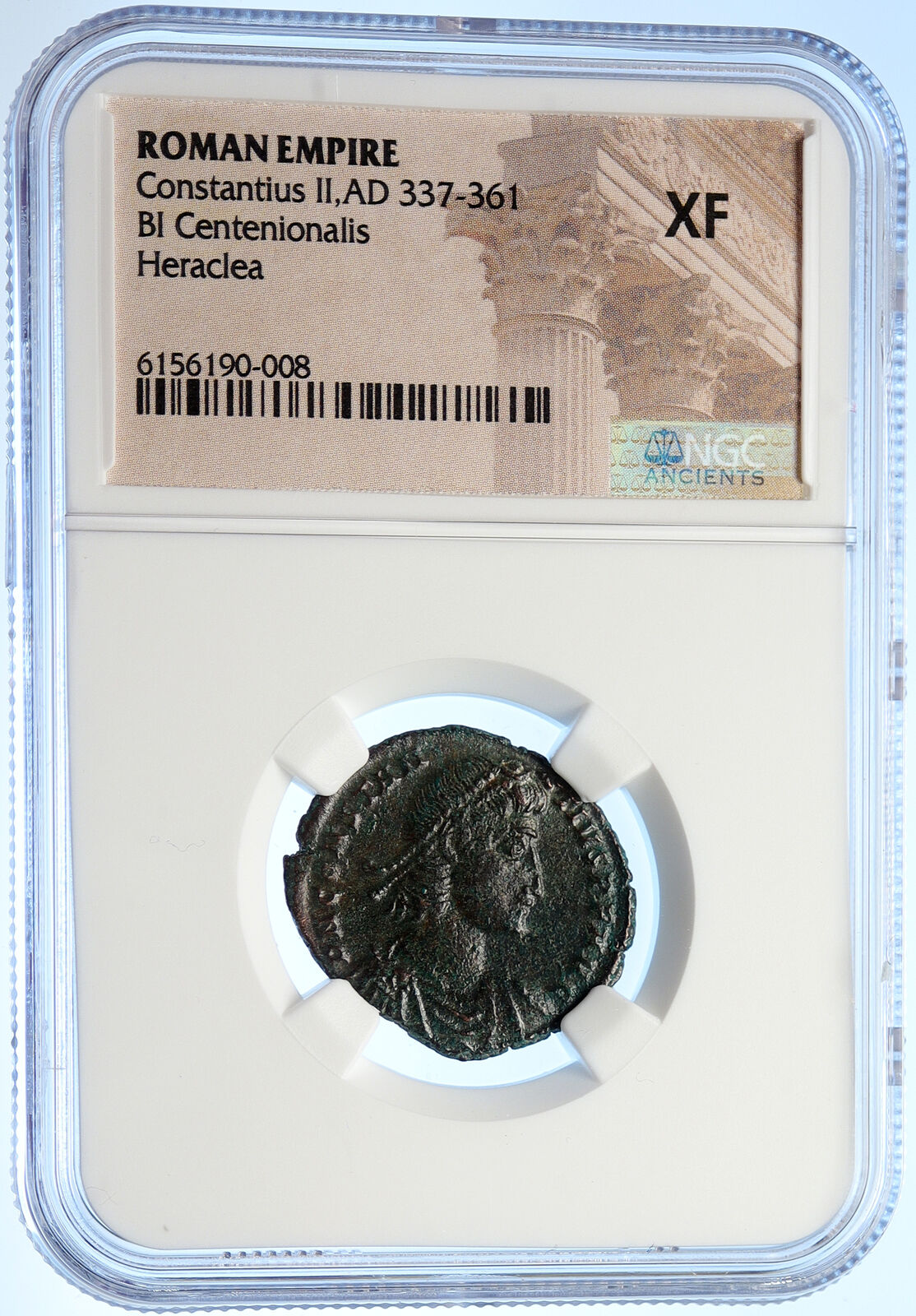 CONSTANTIUS II 351AD Heraclea Ancient Roman Coin HORSEMAN SPEARED NGC i106548