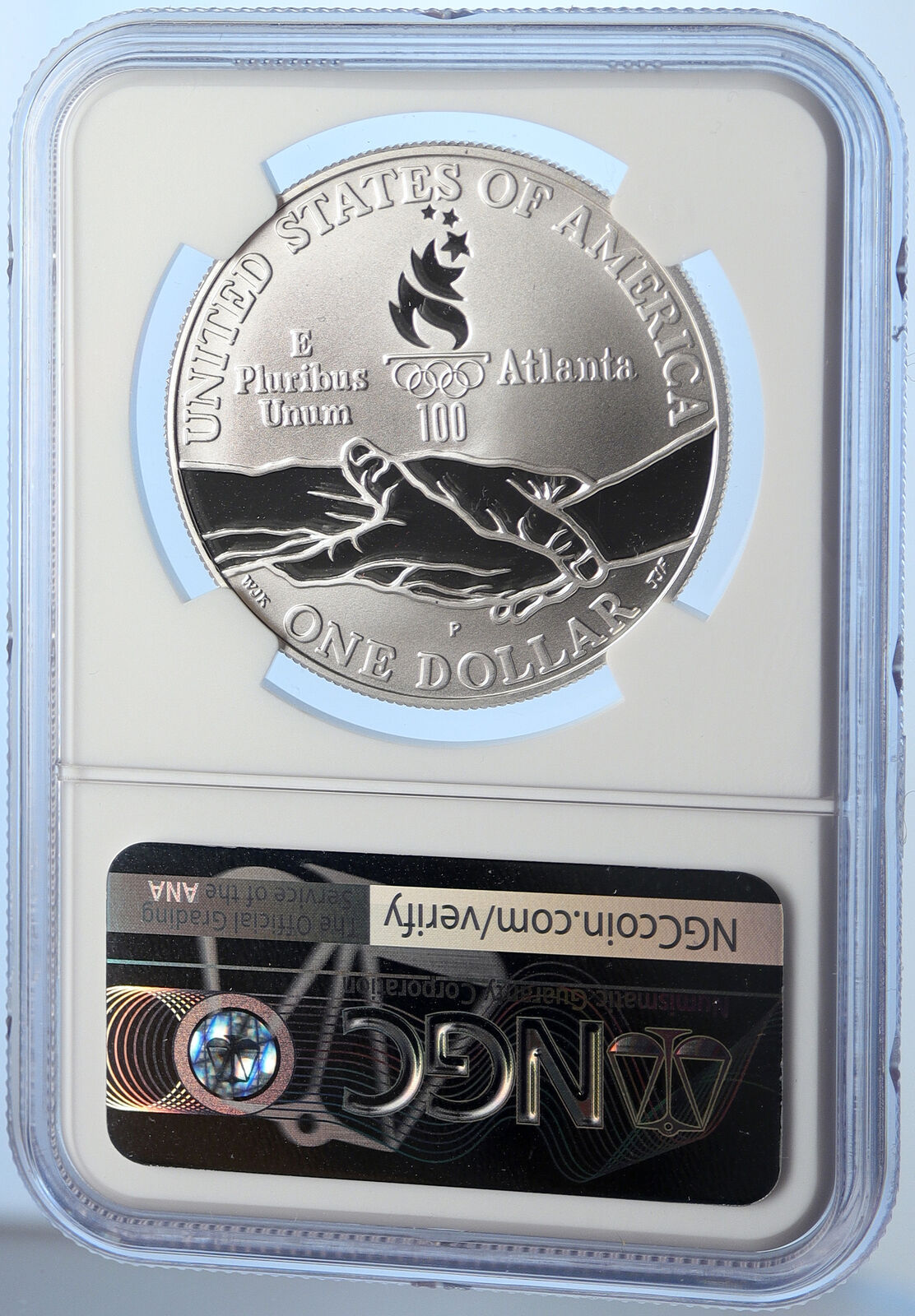 1995P United States OLYMPICS ATLANTA Gymnastics Proof Silver $ Coin NGC i106247