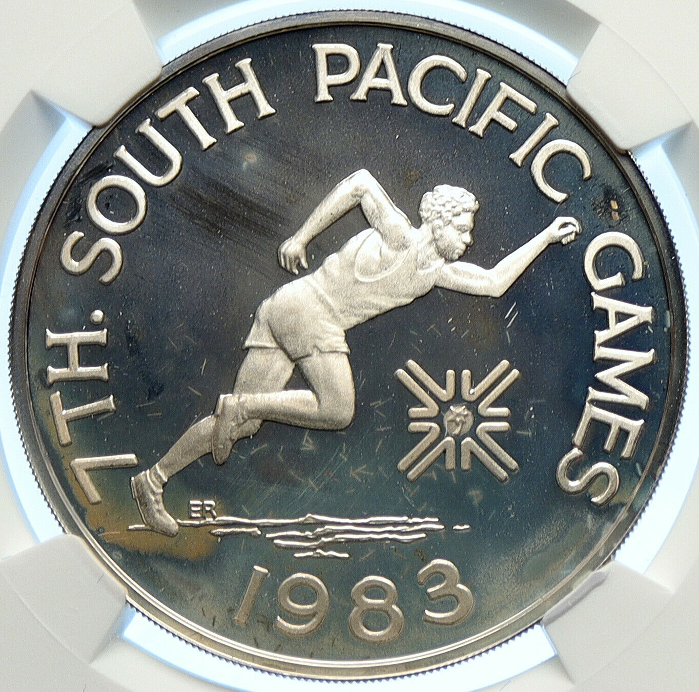 1983 SAMOA UK British SOUTH PACIFIC GAMES Proof Silver $10 Tala Coin NGC i106564